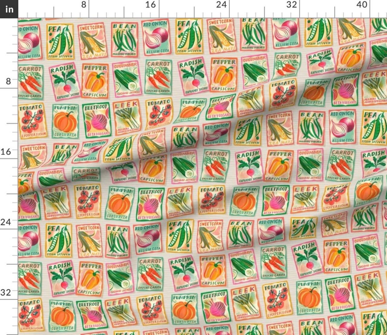Various Fabrics by the Yard or Fat Quarter Vegetable Background Garden Gardening Vegetables Veggies Custom Printed Fabric by Spoonflower